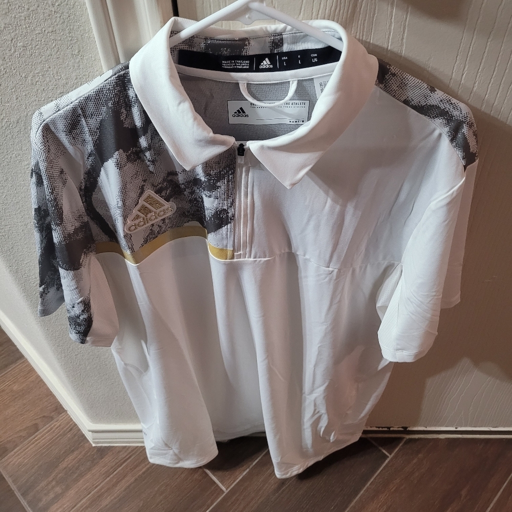 Men adidas athletic shirt size L new